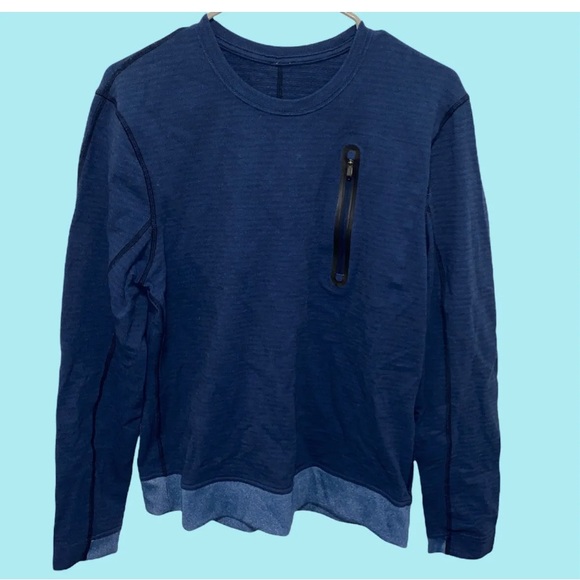Mens Blue M Lululemon Long Sleeve pullover excellent condition - Picture 1 of 4